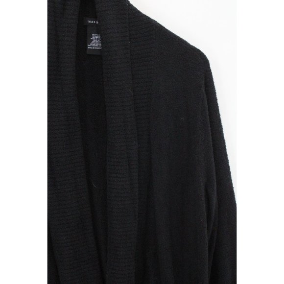 Max & Mia Cardigan Sweater Womens Black Open Front Knit Long Sleeve Size XL - Picture 3 of 9